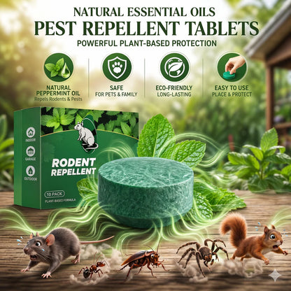 VezenMira™ 🟢 Natural Peppermint Rodent Repellent Tablets – 10 Pack