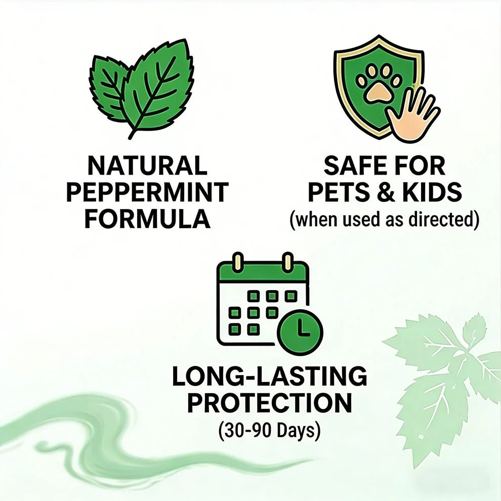 VezenMira™ 🟢 Natural Peppermint Rodent Repellent Tablets – 10 Pack
